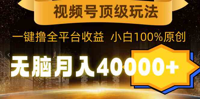 （9281期）视频号顶级玩法，无脑月入40000+，一键撸全平台收益，纯小白也能100%原创-尤课网创
