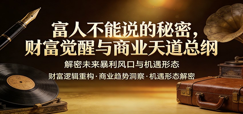 富人不能说的秘密，财富觉醒与商业天道总纲，解密未来暴利风口与机遇形态-尤课网创