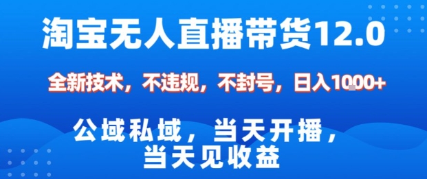淘宝无人直播12.0，公域私域技术，不封号，不违规布局双十一流量风口，日入1k（独家技术）【揭秘】-尤课网创