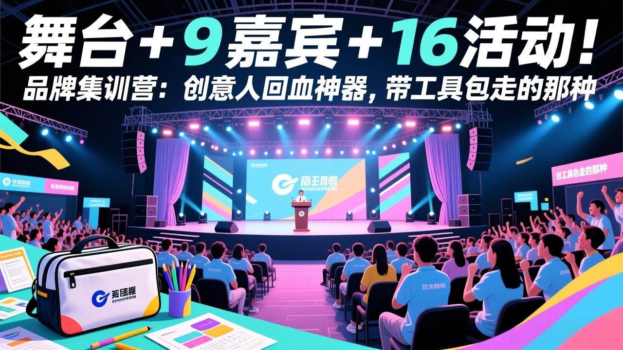 （17413期）舞台 + 9 嘉宾 + 16 活动！品牌集训营：创意人回血神器，带工具包走的那种-尤课网创