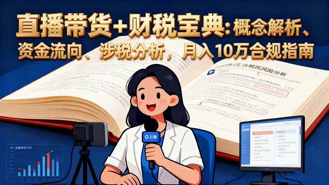 （16444期）直播带货+财税宝典：概念解析、资金流向、涉税分析，月入10万合规指南-尤课网创