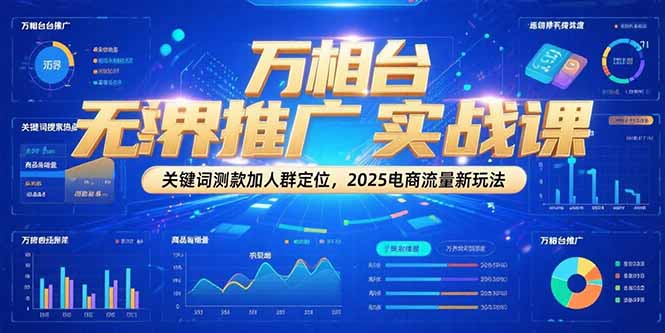 万相台无界推广实战课，关键词测款加人群定位，2025电商流量新玩法-尤课网创
