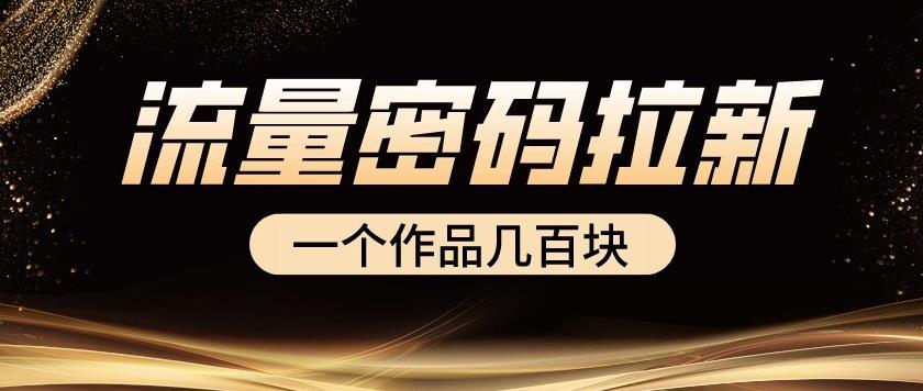 流量密码拉新项目， 一个作品几百块-尤课网创