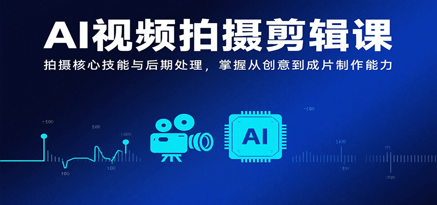 AI视频拍摄剪辑课，拍摄核心技能与后期处理，掌握从创意到成片制作能力-尤课网创