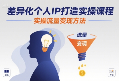 差异化个人IP打造实操课程，实操流量变现方法-尤课网创
