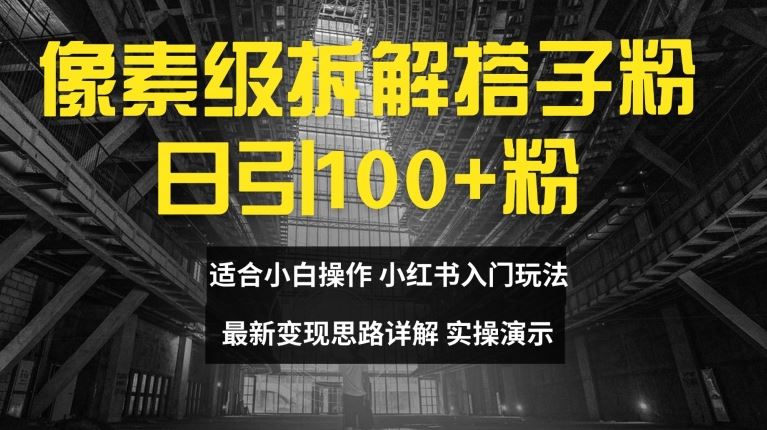 像素级拆解搭子粉，日引100+，小白看完可上手，最新变现思路详解【揭秘】-尤课网创