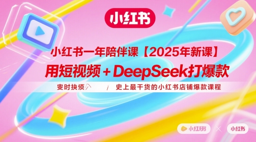 小红书一年陪伴课【2025年新课】，用短视频+deepSeek打爆款，史上最干货的小红书店铺爆款课程-尤课网创