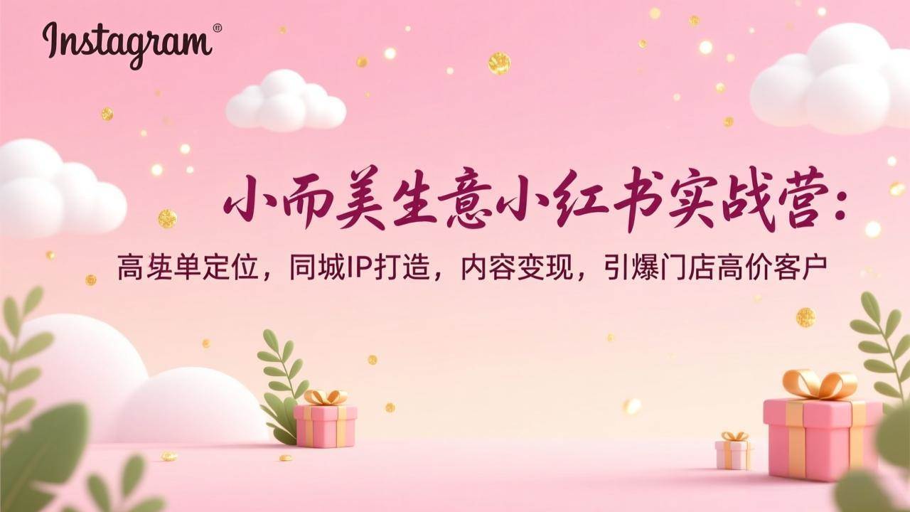 （17113期）小而美生意小红书实战营：高客单定位，同城IP打造，内容变现，引爆门店高价客户-尤课网创