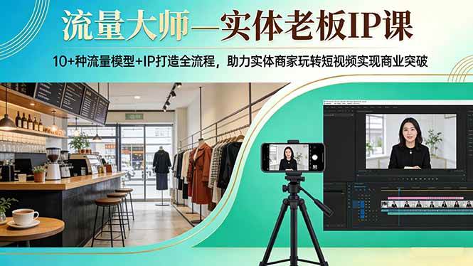 （17638期）流量大师—实体老板IP课：10+种流量模型+IP打造全流程，助力实体商家玩转短视频实现商业突破-尤课网创