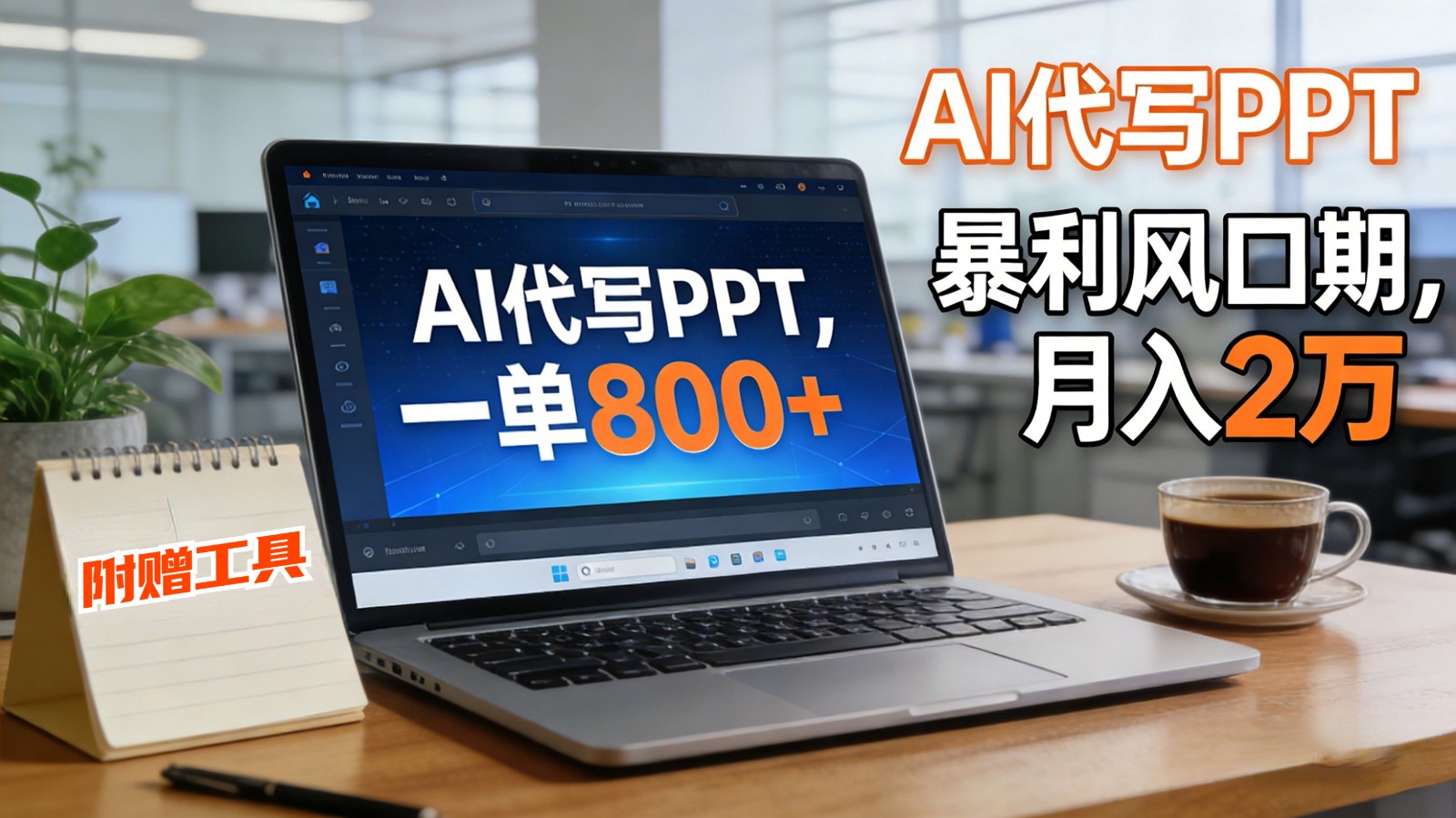 AI 代写做 PPT！一单狂赚 800+，风口期月入 2 万（工具 + 提示词直接送）-尤课网创
