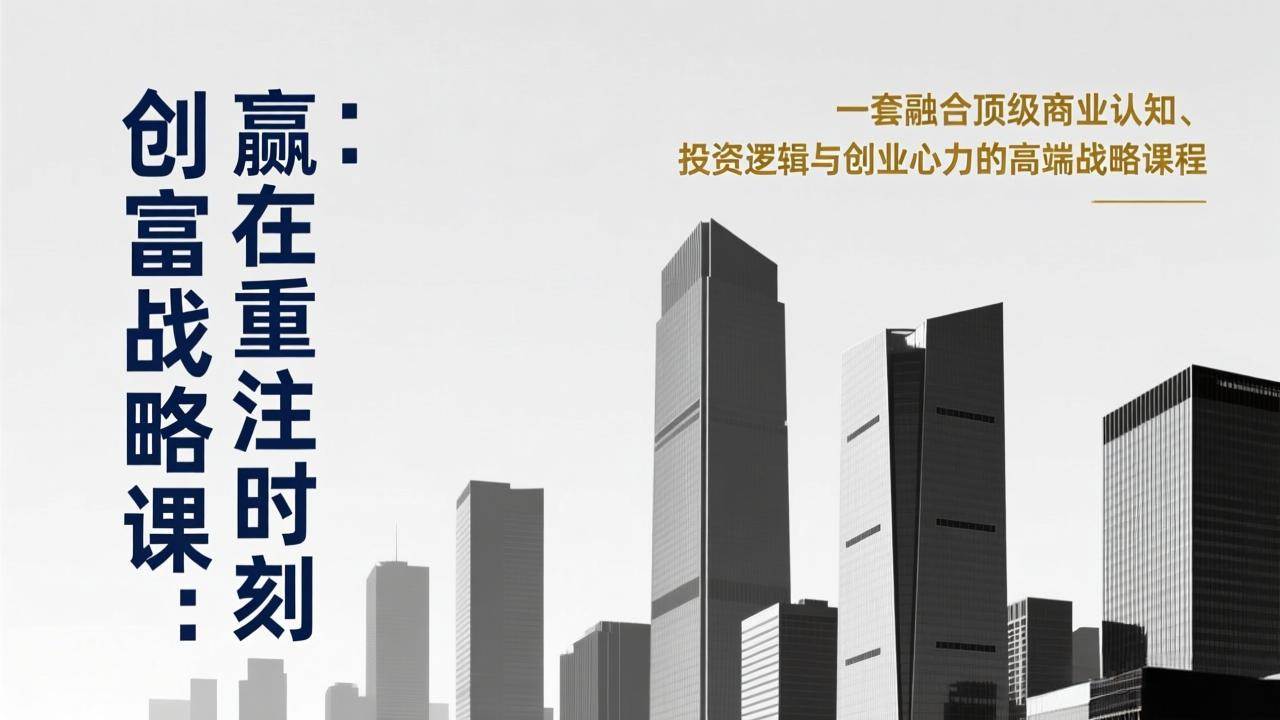（17337期）《创富战略课：赢在重注时刻》一套融合顶级商业认知、投资逻辑与创业心力的高端战略课程-尤课网创