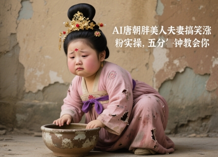 AI唐朝胖美人夫妻搞笑涨粉实操，五分钟教会你-尤课网创