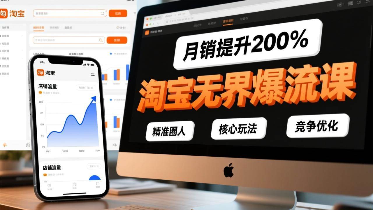 （17132期）淘宝无界爆流课，精准圈人、核心玩法、竞争优化，快速引爆店铺流量，月销提升200%-尤课网创