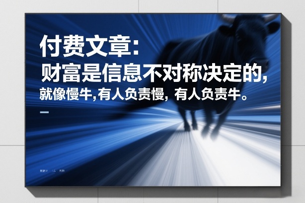 付费文章：财富是信息不对称决定的，就像慢牛，有人负责慢，有人负责牛-尤课网创
