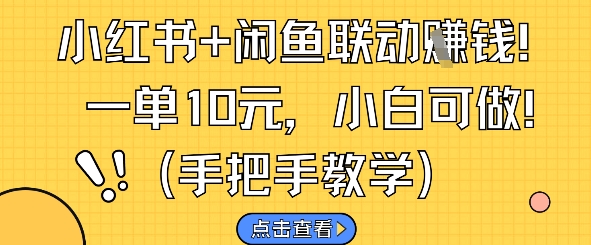 小红书+闲鱼联动挣钱，一单10元，小白可做-尤课网创