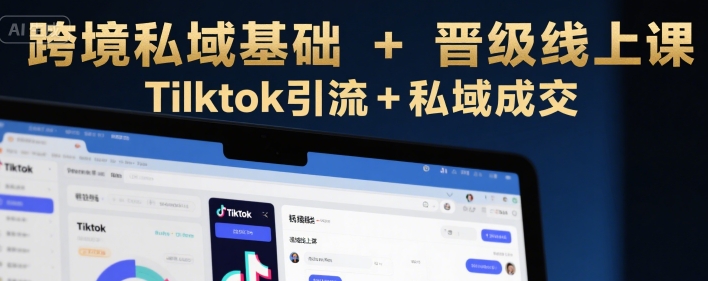跨境私域基础+晋级线上课，Tilktok引流+私域成交-尤课网创
