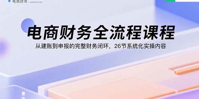 (15893期)电商财务全流程课程:从建账到申报的完整财务闭环,26节系统化实操内容-尤课网创