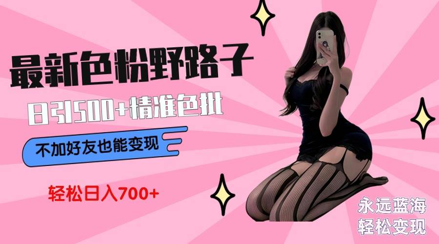 图片[1]-（9119期）最新色粉变现野路子，日引500+老色批 可不加好友直接变现 小白轻松日入700+ 