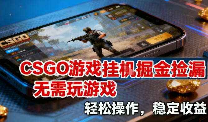 CSGO游戏挂G掘金捡漏，不需要玩游戏，操作简单，收益稳定【揭秘】-尤课网创