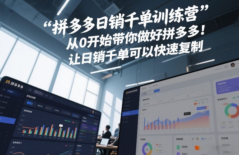 拼多多日销千单训练营，从0开始带你做好拼多多，让日销千单可以快速复制(更新26年2月)-尤课网创
