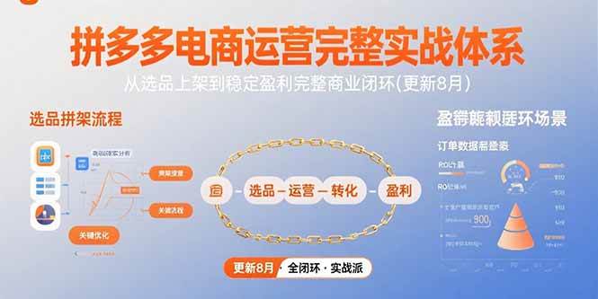 （15579期）拼多多电商运营完整实战体系，从选品上架到稳定盈利完整商业闭环(更新8月)-尤课网创