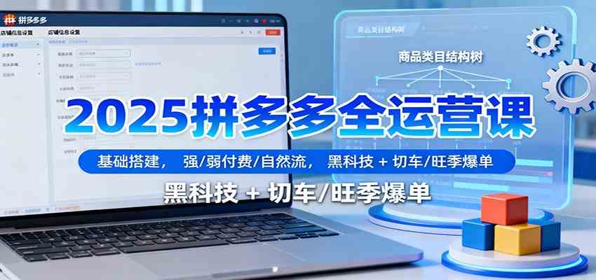 2025拼多多全运营课:基础搭建,强/弱付费/自然流,黑科技 + 切车/旺季爆单-尤课网创