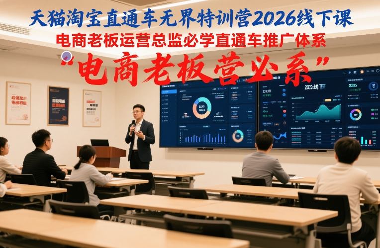 天猫淘宝直通车无界特训营2026线下课，电商老板运营总监必学直通车推广体系-尤课网创