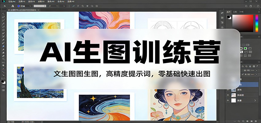 AI生图训练营：文生图图生图，高精度提示词，零基础快速出图-尤课网创