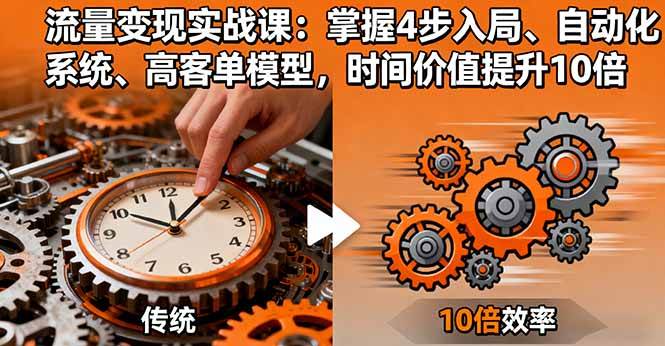 （16197期）流量变现实战课：掌握4步入局、自动化系统、高客单模型，时间价值提升10倍-尤课网创