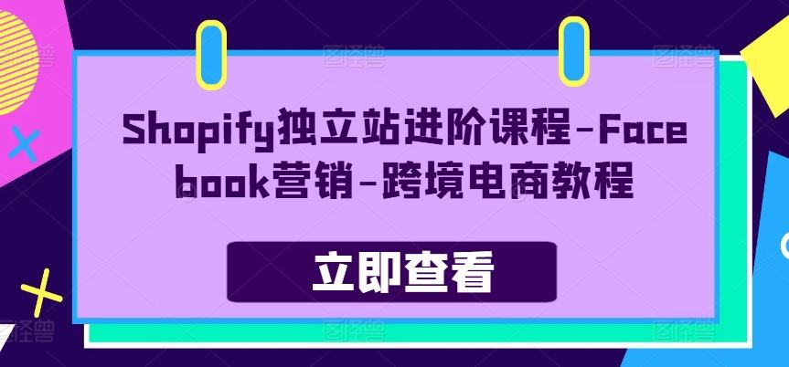 Shopify独立站进阶课程-Facebook营销-跨境电商教程-尤课网创