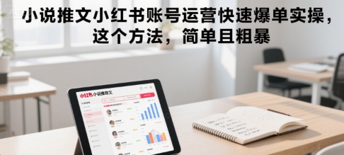 小说推文小红书账号运营快速爆单实操,这个方法,简单且粗暴-尤课网创