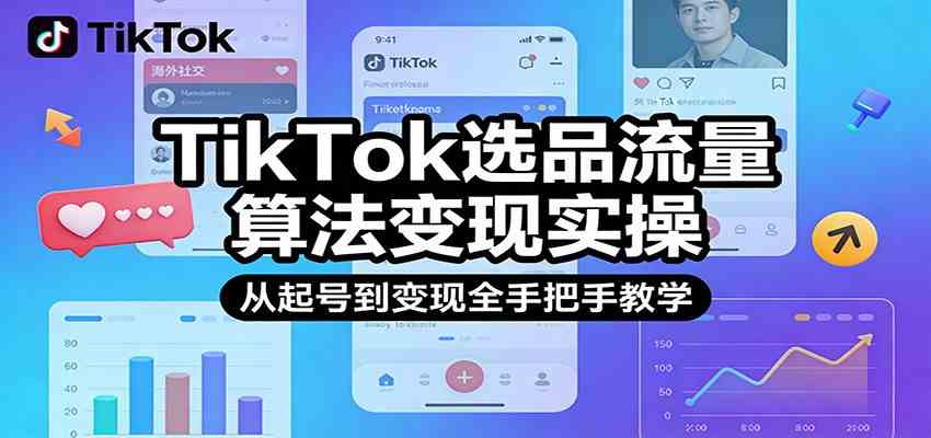 TikTok选品流量算法变现实操，从起号到变现全手把手教学-尤课网创