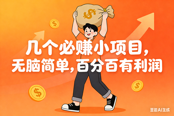 （16918期）几个必赚小项目，无脑简单，百分百有利润，副业首选，日入200+-尤课网创