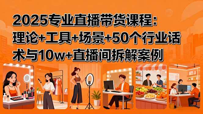 （15988期）2025专业直播带货课程：理论+工具+场景+50个行业话术与10w+直播间拆解案例-尤课网创