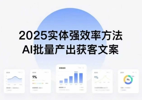 实体强效率方法：AI批量产出获客文案，2025年普通人拥抱AI，实现实体创收-尤课网创