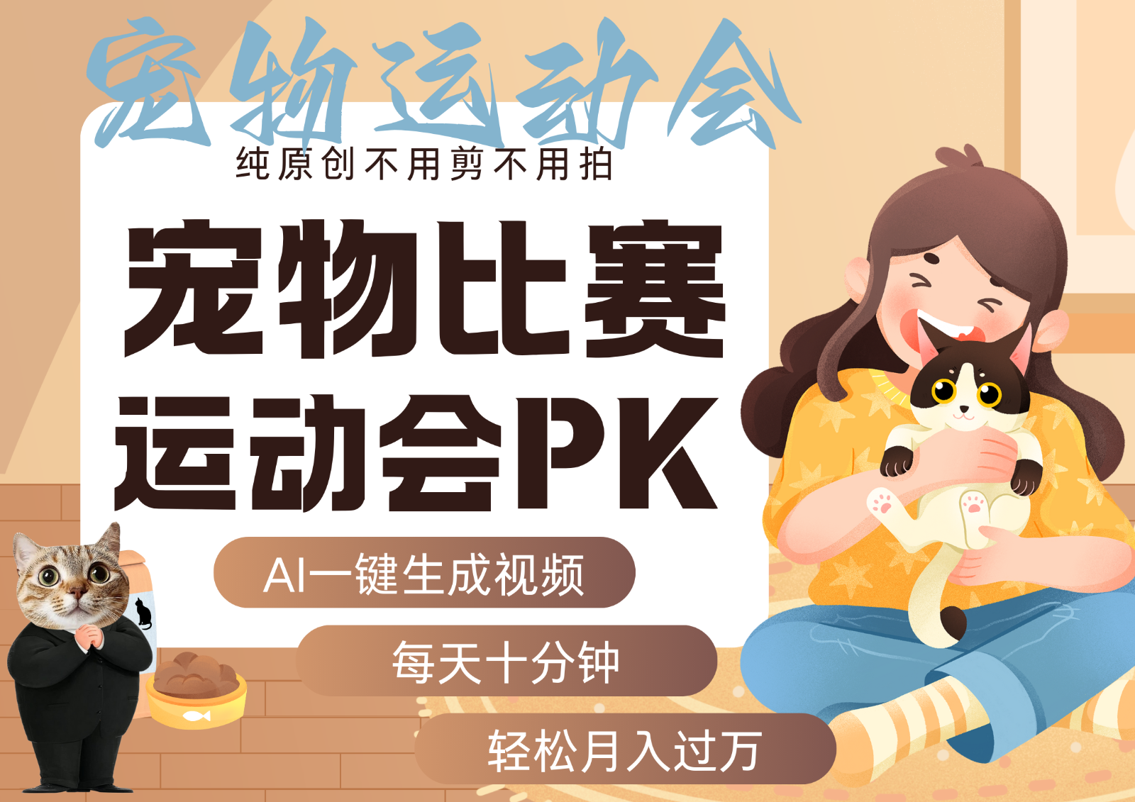 AI萌宠运动员跳水 射击 篮球 足球比赛 每天十分钟 附详细提示词文案库 代替做…-尤课网创