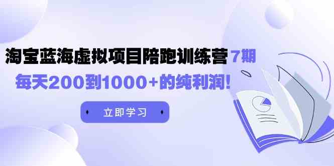 （9541期）黄岛主《淘宝蓝海虚拟项目陪跑训练营7期》每天200到1000+的纯利润-尤课网创