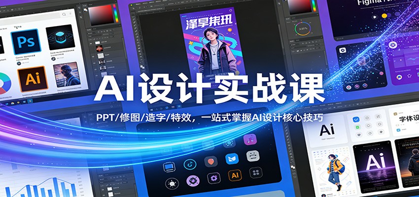 AI设计实战课:PPT/修图/造字/特效,一站式掌握AI设计核心技巧-尤课网创