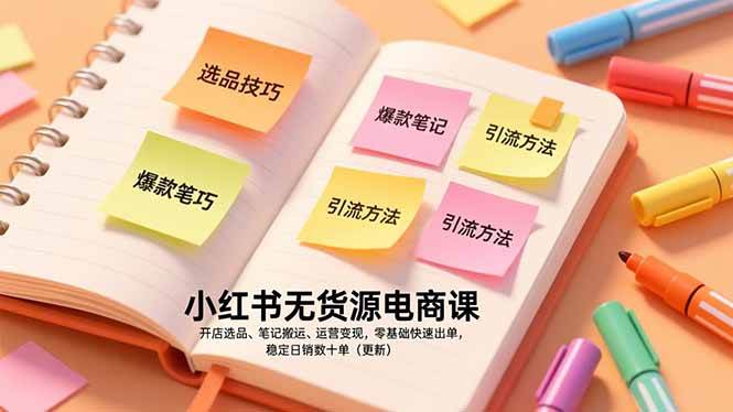 (17018期)小红书无货源电商课,开店选品、笔记搬运、运营变现,零基础快速出单,稳定日销数十单(更新) (17018期)小红书无货源电商课,开店选品、笔记搬运、运营变现,零基础快速出单,稳定日销数十单(更新)