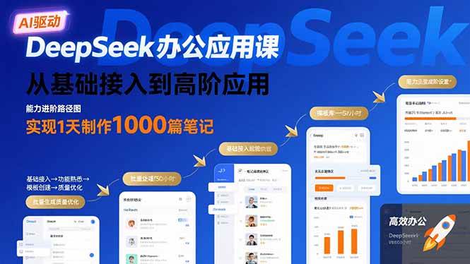 （15754期）DeepSeek办公应用课：从基础接入到高阶应用，实现1天制作1000篇笔记-尤课网创
