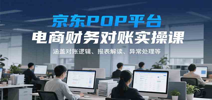 京东POP平台电商财务对账实操课，涵盖对账逻辑、报表解读、异常处理等-尤课网创