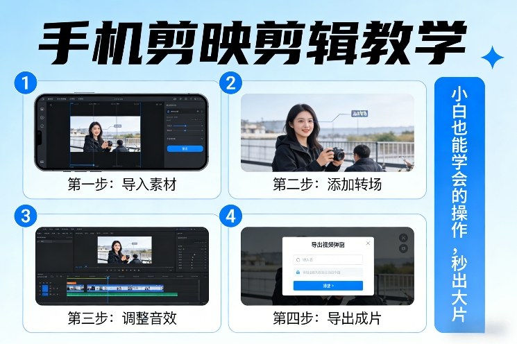 手机剪映剪辑教学，小白也能学会的操作，秒出大片-尤课网创