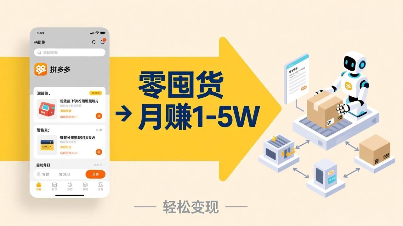 （17490期）不用囤货不用跑单！拼多多虚拟玩法，机器人管理发货和客服，帮你月赚 1-5W-尤课网创
