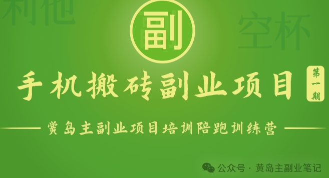 手机搬砖小副业项目训练营1.0，实测1小时收益50+，一部手机轻松日入100+-尤课网创