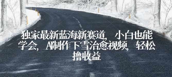 独家最新蓝海新赛道，小白也能学会，AI制作下雪治愈视频，轻松撸收益-尤课网创