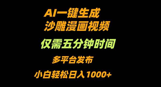 （16320期）AI一键生成沙雕动漫视频，只需5分钟，小白轻松日入1000+-尤课网创