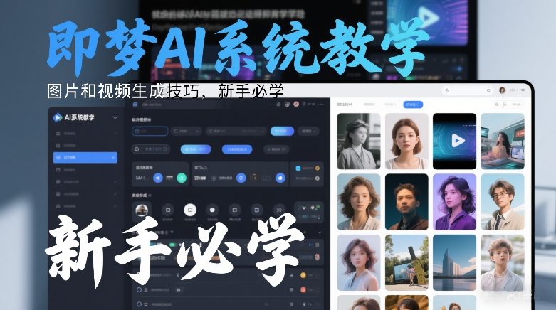 即梦AI系统教学，图片和视频生成技巧，新手必学-尤课网创