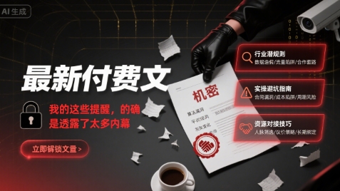 最新付费文：我的这些提醒，的确是透露了太多内幕-尤课网创