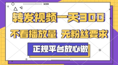 转发视频一天3张+，正规平台放心做，不看播放量，不看粉丝量，一个任务几分钟完成-尤课网创