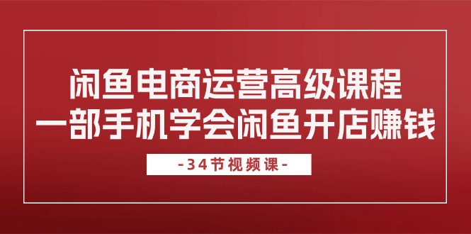 （10686期）闲鱼电商运营高级课程，一部手机学会闲鱼开店赚钱（34节课）-尤课网创